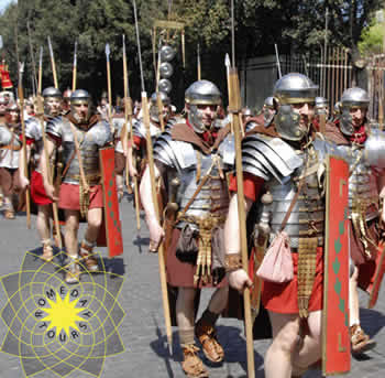 Modern day parade of ancient Roman Soldiers